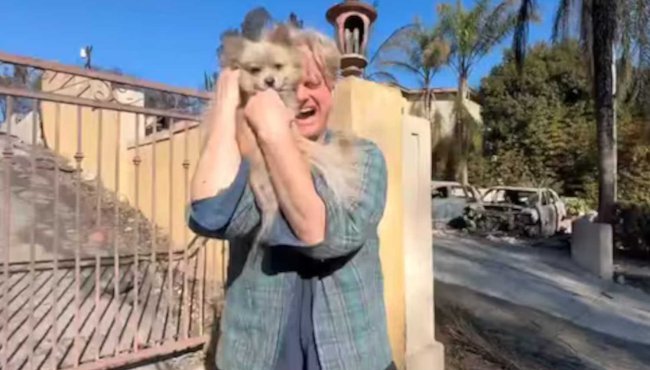 Un abbraccio tra le macerie: il recupero di Oreo, il cane di Casey Colvin dopo l'incendio a Los Angeles